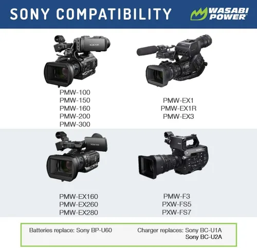 Miniatura 2 de Wasabi Power Batería para Sony BP-U60 y Sony PMW-100, PMW-150, PMW-160, PMW-200, PMW-300, PMW-EX1, PMW-EX1R, PMW-EX3, PMW-EX160, PMW-EX260