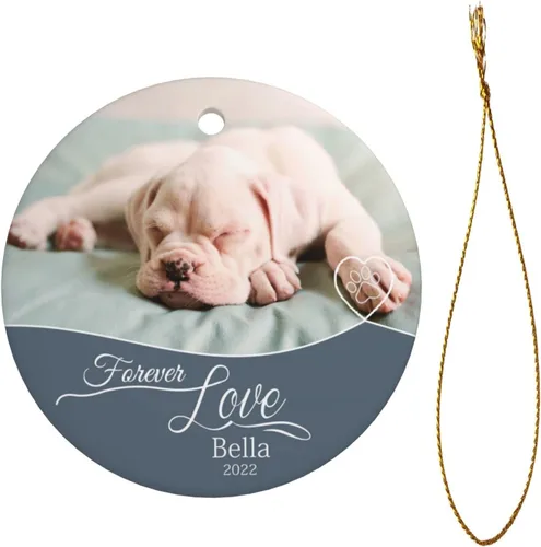 Miniatura 4 de Adorno conmemorativo personalizado para perro, 2025, con imagen de perro, foto y nombre, adornos para árbol de Navidad, regalo personalizado