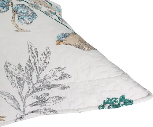 Miniatura 8 de Brandream Fundas de almohada acolchadas 100% algodón, 2 piezas, tamaño estándar, diseño de pájaros de campo americano, decoración de dormitorio