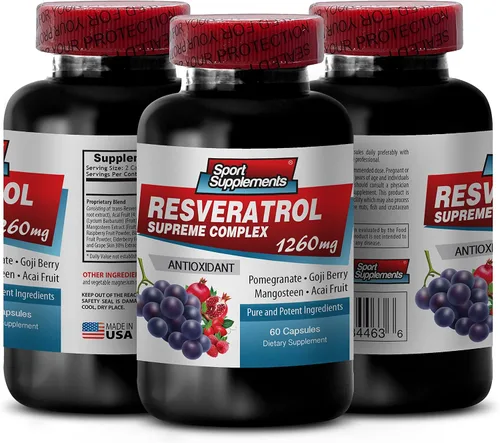 Miniatura 2 de Resveratrol Supreme 1200mg Máxima Fuerza Más 1200 Suplementos de Vino Tinto 1200, Suplemento de resveratrol Vino Tinto, Resveratrol antioxidante