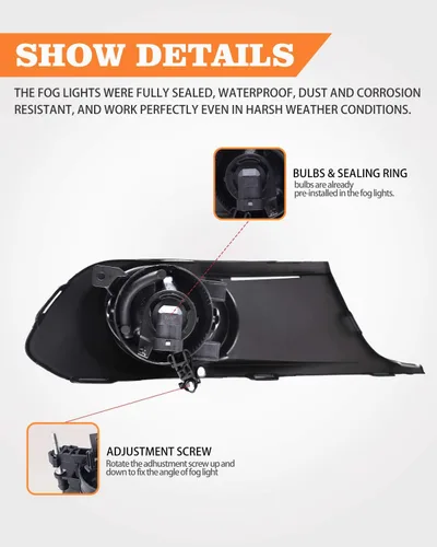 Miniatura 4 de Faros antiniebla para Volkswagen Jetta 2011-2014 (no compatible con Wagon, modelos GLI) 2 piezas OEM faros antiniebla de repuesto
