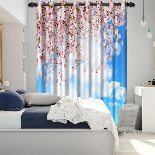Miniatura 163 de Cortinas japonesas con pintura de tinta, monte Fuji, sol rojo, puesta de sol, hojas de bambú, cortinas de ventana para dormitorio, sala de estar