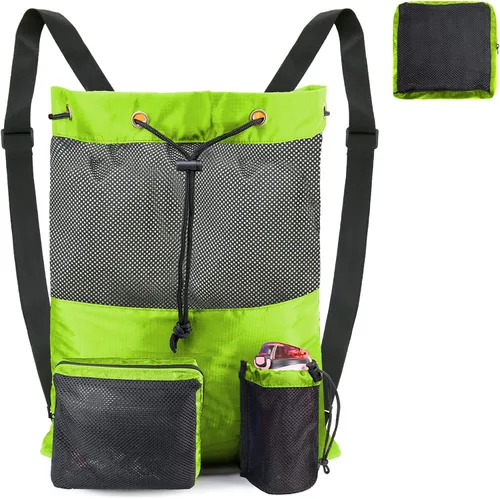 Miniatura 16 de BeeGreen Gym Bags for Men Women Mesh Drawstring Backpack for Swim Sports Workout Gear Gifts for Swimmers Beach Pool Wrestling Backpack Cinch Bag