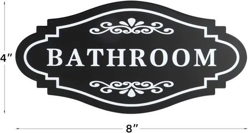 Miniatura 2 de FXRN Adhesivo de baño para negocios y hogar, autoadhesivo, bonita decoración de baño para puerta, letrero de baño unisex o letrero de baño