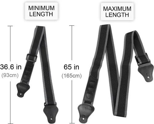 Miniatura 2 de Correa de guitarra con 3 soportes para púa, para guitarra eléctrica y acústica