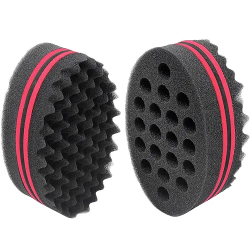 Miniatura 9 de Esponja mágica de peluquero para ondas, rastas, bobinas, rizado afro como herramienta para el cuidado del cabello, 2.8 pulgadas de diámetro