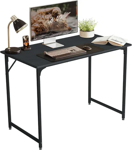 Miniatura 14 de Escritorio de computadora de 32 pulgadas para espacios pequeños, escritorio de oficina en casa, estilo moderno y simple, escritorio de trabajo Negro