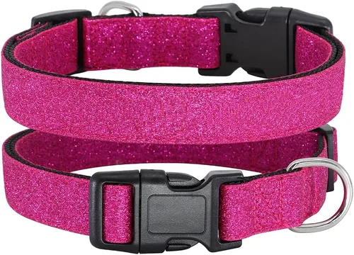 TDTOK Collar Básico Brillante para Perro, Collar para Perro Cómodo y Duradero para Perros Pequeños, Medianos y Grandes con Hebilla de Plástico
