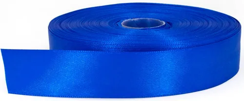 Cinta de satén azul real, 1 pulgada x 50 yardas, color sólido de doble cara, rollo de cinta gruesa y duradera, 100% poliéster para envolver regalos,