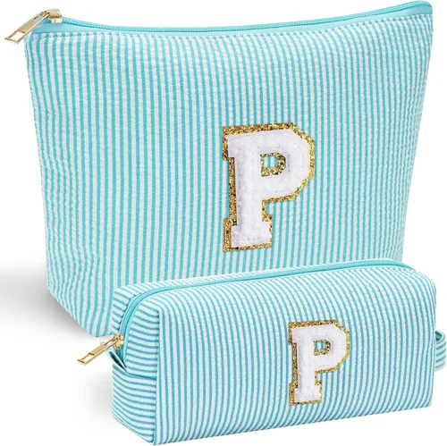 Miniatura 156 de YOOLIFE Regalos del Día de la Madre para mujeres, bolsa de maquillaje con inicial, bolsa de cosméticos, bolsa de maquillaje de viaje, regalos Rosado