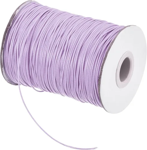 Miniatura 23 de MECCANIXITY Cordón encerado de poliéster encerado de 0.031 in, cuerda de cera de 175 yardas para hacer pulseras, collares, cuentas, joyería y Caqui