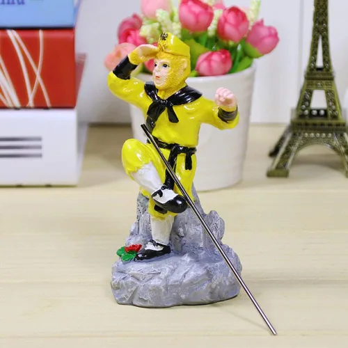 Miniatura 6 de 4 piezas de estatua de viaje al oeste, figura de Sun Wukong, escultura de monje de Buda de resina para decoración de oficina en casa, regalos