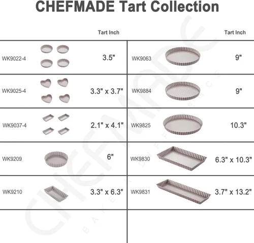 Miniatura 4 de CHEFMADE Sartén para tartas, 7 pulgadas con parte inferior suelta extraíble, antiadherente, redonda, quiche, para horno y cocción instantánea