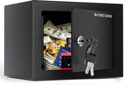 Miniatura 11 de Caja fuerte digital electrónica para dinero, caja de seguridad de acero con teclado, para oficina, hotel, negocios, joyería, pistola, caja fuerte