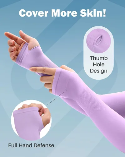 Miniatura 38 de Mangas para brazo, para hombres o mujeres. Para calentar o refrescar. Guantes de Compresión con factor de protección de los rayos ultravioleta UPF