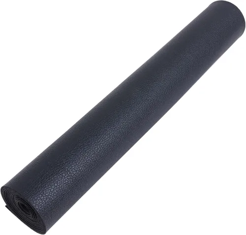 Miniatura 3 de HGUAN Rollo de hojas de piel sintética de color liso de 12 x 53 pulgadas, muy adecuado para hacer manualidades, aretes de cuero, lazos, costura Negro