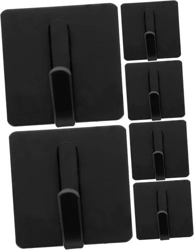 6 ganchos de pared adhesivos fuertes, impermeables, ganchos autoadhesivos para toallas para baño y cocina, decorativo, sin necesidad de taladro,