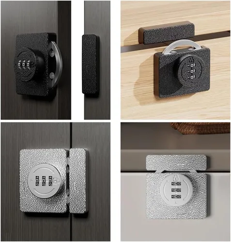 Miniatura 3 de ETEKJOY Cerradura sin llave para gabinete de 3 dígitos con combinación para puerta batiente/corredera, cajón, armario, casillero, caja de madera