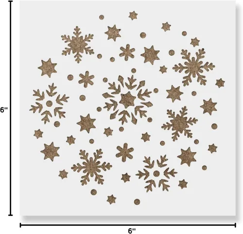 Miniatura 6 de Plantilla circular de copo de nieve – Cartel de porche de Navidad, plantilla de dibujo de Navidad, decoración de pared de Navidad, plantillas