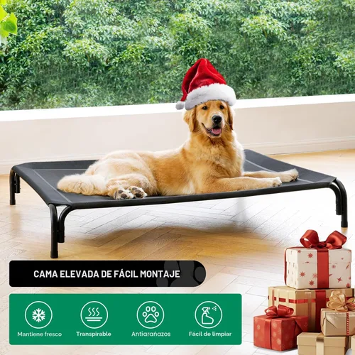 Miniatura 2 de Cama Elevada para Perros Catre Elevado para Perros al Aire Libre para Perros Medianos, la Instalación No Requiere Herramientas, Marco con Malla
