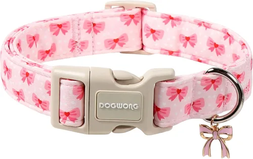 Miniatura 42 de DOGWONG Collar para perro de San Valentín, collar ajustable de algodón con corazón de caramelo azul, perfecto para perros pequeños a medianos