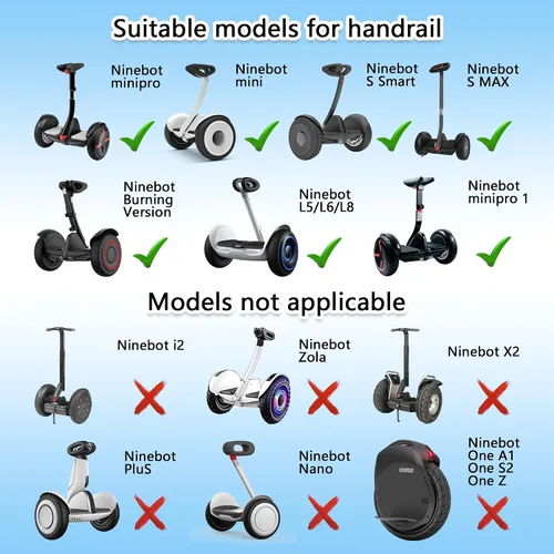 Miniatura 2 de Manillar para Segway Ninebot S Smart/mini PRO/mini LITE Self-Balance Scooter Hoverboard Manillar ajustable Soporte de liberación de presión