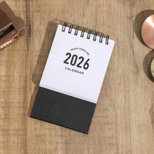 Miniatura 5 de Mini calendario de escritorio 2026-2027, calendario de escritorio pequeño de enero de 2026 a junio de 2027, mini calendario diario, encuadernación