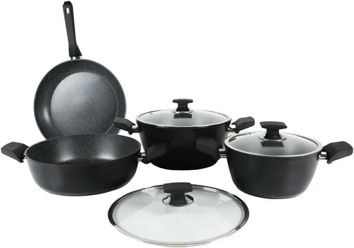 Miniatura 5 de Serenk Juego de ollas y sartenes de acero inoxidable, antiadherentes, 7 piezas, utensilios de cocina no tóxicos, utensilios de cocina de inducción