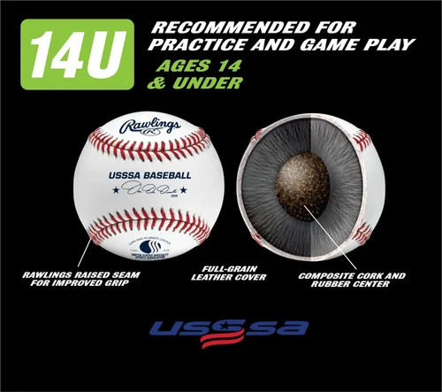 Miniatura 2 de Rawlings USSSA Baseballs Grado de competencia ROLB1USSSA Juventud/14U Opciones de conteo múltiple