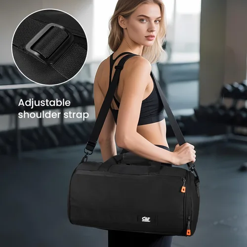 Miniatura 2 de C&F BOGMOST Bolsa de viaje pequeña, bolsa deportiva compacta para gimnasio con compartimento para zapatos, bolsa de lona ligera para hombres