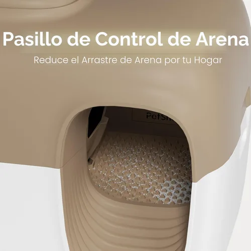 Miniatura 5 de PetSnowy - Arenero automático autolimpiable para gatos con control de olores sistema TiO2, caja de arena robotizada con empaquetado automático, Crema
