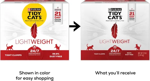 Miniatura 2 de Purina Tidy Cats - Arena ligera para gatos, de bajo polvo, control de olores, rendimiento 24/7, para múltiples gatos - Caja de 12 libras