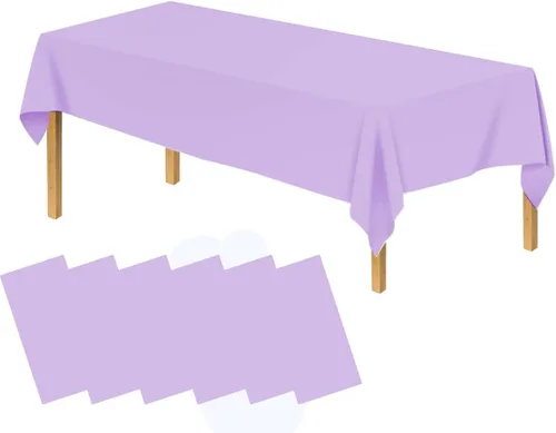 Miniatura 43 de Mantel de plástico verde frutal (paquete de 2), 54 x 108 pulgadas, cubierta de mesa para mesa rectangular, manteles desechables verde manzana