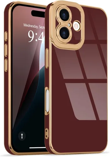 Miniatura 79 de Lafunda Diseñada para iPhone 13 Pro, fundas lujosas con chapado lindo para mujeres y niñas, elegante borde dorado, a prueba de golpes, TPU con funda
