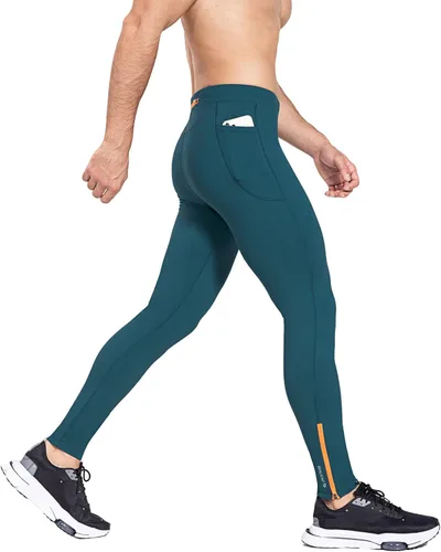 BALEAF Mallas de correr de vellón para hombre pantalones térmicos resistentes al agua leggings con cremallera en las piernas bolsillos para ciclismo