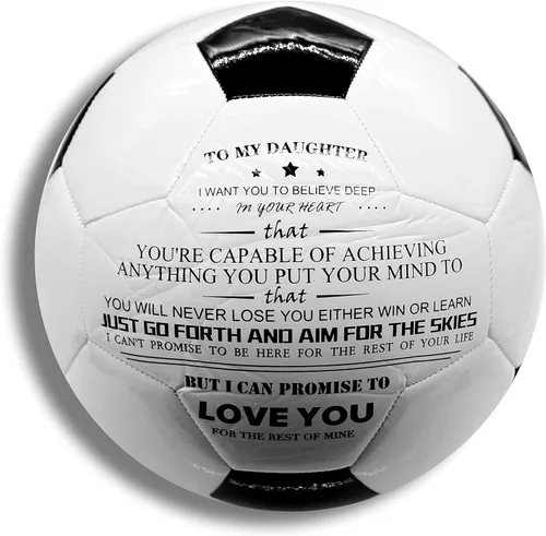 Miniatura 4 de Balón de fútbol tradicional tamaño 5, regalos para hija, hijo, nieto, regalos de fútbol inspiradores personalizados y atractivos