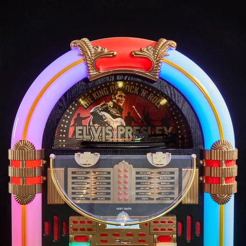 Miniatura 5 de Arkrocket Jukebox reproductor de discos de vinilo de tamaño completo Bluetooth USB SD Reproductor de CD Radio, tocadiscos retro clásico Jukebox