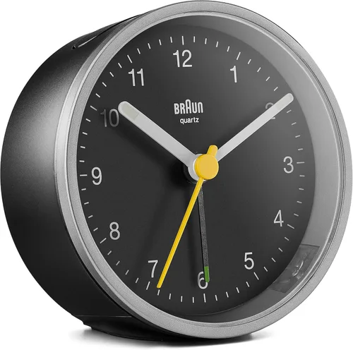 Miniatura 18 de Braun Classic - Reloj despertador analógico con repetición y luz, movimiento silencioso de cuarzo, alarma de pitido creciente en gris, modelo BC12G.