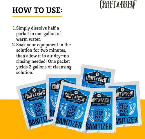 Miniatura 5 de Craft A Brew - Paquetes de limpieza de un solo uso - Limpiador soluble sin enjuague para equipos de preparación casera - Pre-Porcionado