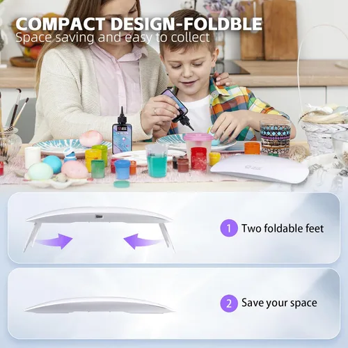 Miniatura 4 de LET'S RESIN Luz UV mejorada para resina, luz de resina UV portátil de gran tamaño, curado rápido y lámpara UV portátil, suministros de fabricación