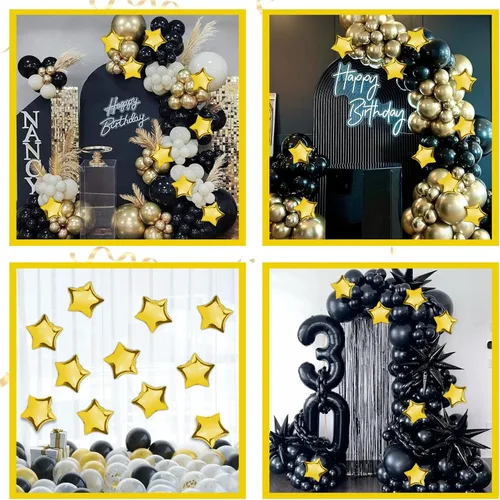Miniatura 7 de Globos de estrella, 50 globos de aluminio dorados en forma de estrella de 10 pulgadas para fiesta de cumpleaños, ceremonia de graduación, boda