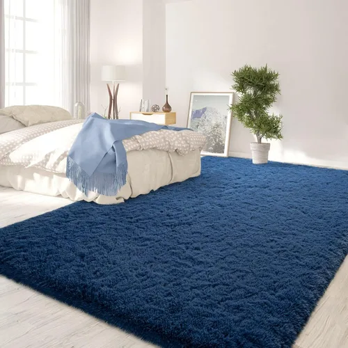 Miniatura 158 de FlyDOIT Alfombras Grandes para Sala de Estar, 5x8 Pies Alfombra Shaggy Teñida con Tie-Dye Gris Oscuro, Alfombras Mullidas Tipo Manta, Alfombras