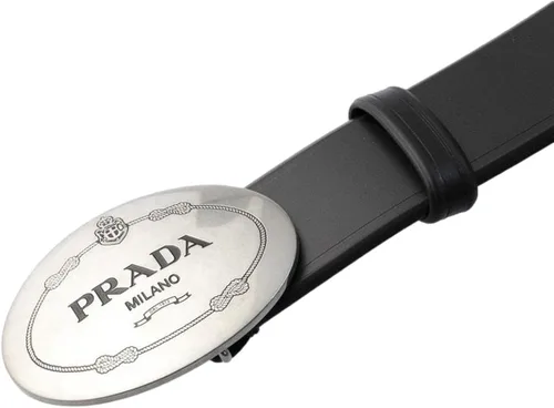 Miniatura 2 de Prada - Cinturón de piel Saffiano azul marino con hebilla plateada 2CM046 talla 10542