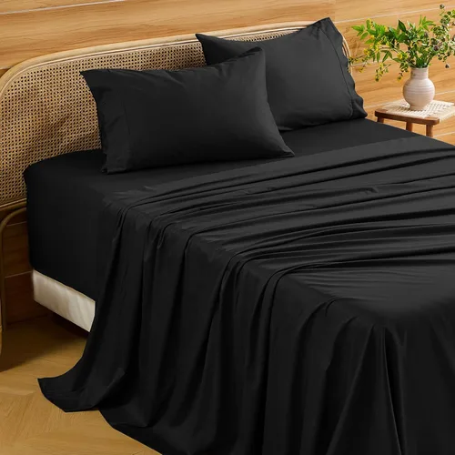 Miniatura 36 de Bedlifes Sábanas de algodón egipcio de 1000 hilos, tamaño Queen, 4 piezas con bolsillo profundo de 16 pulgadas, ropa de cama ultrasuave refrescante