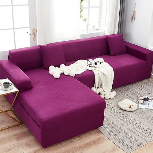 Miniatura 12 de Konsilsa Funda de sofá modular de alta elasticidad, fundas de sofá lavables de jacquard suave con parte inferior elástica, protector de muebles