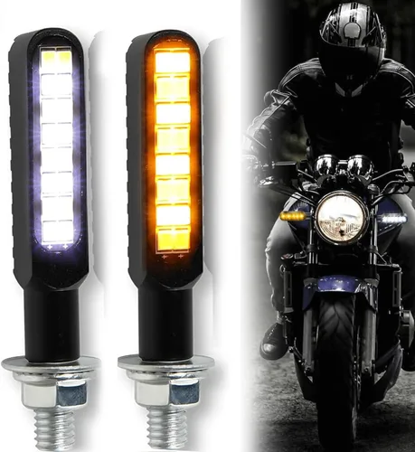 Miniatura 10 de JMTBNO 4 luces intermitentes universales para motocicleta, 15 luces LED intermitentes compatibles con Honda, Yamaha, Suzuki, Street Sports Bike Dirt