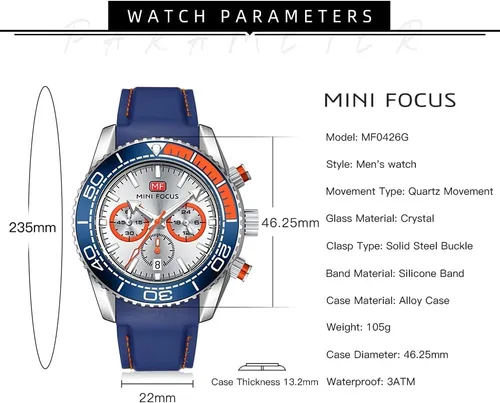 Miniatura 6 de AIMES Watch for Men Sport Military Waterproof Chronograph Mens Watches Analog Quartz Big Face Classic Stylish Fashion Casual Designer Business Work