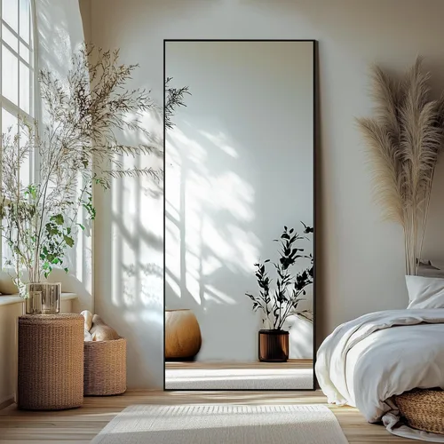 Miniatura 19 de Delma - Espejo de pared de longitud completa, espejo de pie de cuerpo completo, espejo grande de piso para pared, puerta, dormitorio, baño, sala