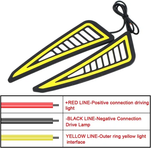 Miniatura 4 de YSY 2 bombillas LED de doble color blanco ámbar COB luces de circulación diurna luz de giro flexible DRL luz diurna luz de conducción impermeable