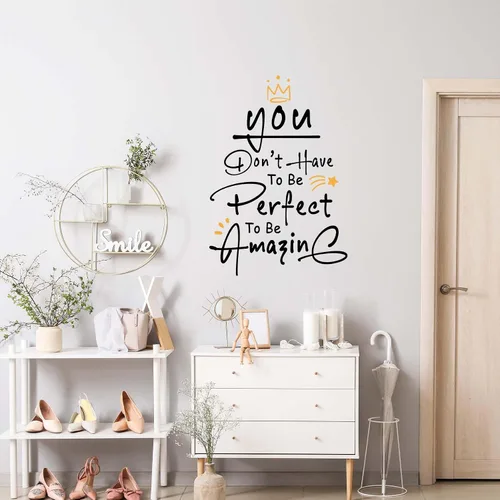 Miniatura 4 de CEYAZYE Calcomanías motivacionales – No tienes que ser perfecto para ser increíble, calcomanías de pared para despegar y pegar, citas inspiradoras